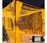 Curtain Lights 6mx3m 600 LED Curtain Fairy Lights Plug in, 8 Modes/Timer//Waterproof/Large Connectable, Hanging Fairy Light for Bedroom Christmas Wall Gazebo Indoor Outdoor Commercial Decoration