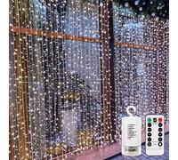 Curtain Lights Battery Operated 3x3M 300 LED Window Lights for Christmas