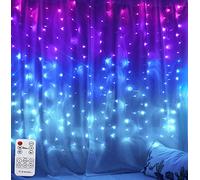 Curtain Lights Pink Purple Blue Ombre Fairy Light with Remote Ombre Rainbow LED String Curtain Lights for Girls Room Purple Twinkle Fairy Light Mermaid Unicorn Frozen Decor Teen Girl Room