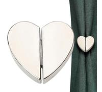 Curtain Magnetic Closure, Strong Hold Magnetic Curtain Clips, Silver Curtain Holdback Buckle, Prevent Light Leaks, Pins for Office Curtains, Home, Bedroom, Keeps Curtain Closed