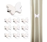 Curtain Magnets, 10Pairs Magnetic Curtain Clips, Butterfly Curtains Magnet Closure No Sewing Prevent Light Leaking for Home Bedroom Bathroom Office Drapes