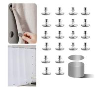 Tonnali 10 Pairs Magnetic Shower Curtain Clips, Shower Curtain Side Magnets to Keep Curtain or Liner Closed to The Wall with 20 Pcs Self-Adhesive Patch, Silver
