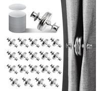 Curtain Magnets, Kaluofan 20Pairs Magnetic Curtain Clips with 20Pairs Self-Adhesive Patch, Curtains Magnet Closure No Sewing Prevent Light Leaking Keep Closed for Home Bedroom Bathroom Office Draperie
