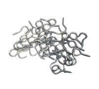 Curtain Net Wire Chrome Plated Screw in Hooks & Eyes (10 Hooks)