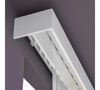 Curtain Pelmet Box Double Curtain Track Rod Ceiling/Wall Mount Three-in-One Room Divider for Living Room Bedroom Hotel Villa(Top-Loading,2.5m(8.2ft))