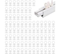Curtain Plastic Track Clip Buckle, WADY 100PCS Curtain Track Gliders, Effortless Slider Hook Roller Mechanism for Car, White Multi-use Plastic Hooks for Windows Doors Shower Curtains