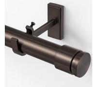 Curtain Pole, 183-366cm, Extra Thick Diameter 31mm, Bronze | Extendable Metal Industrial Long Curtain Rod with Brackets for Living Room / Bedroom / Office