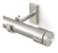 Curtain Pole, 183-366cm, Extra Thick Diameter 31mm, Nickel | Extendable Metal Industrial Long Curtain Rod with Brackets for Living Room / Bedroom / Office