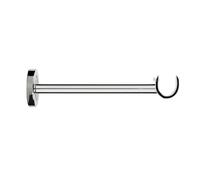 Curtain Pole Brackets | Rod Brackets Metal Long Curtain Pole Bracket 28mm | Curtain Pole Bracket Metal Heavy Duty Rod Wall Brackets Holder (Grey Nickel Effect)