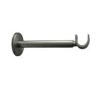 Curtain Pole Brackets | Rod Brackets Metal Long Curtain Pole Bracket 28mm | Curtain Pole Bracket Metal Heavy Duty Rod Wall Brackets Holder (Grey Brushed Effect)