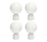 Curtain Pole Ends 4PCS spherical iron art 25mm 28mm adjustable Roman rod button pattern decorative head round ball head white 25mm