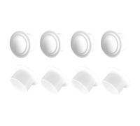 Curtain Pole Ends Finials 8PCS Plastic Material Simple Roman Rod Decorative End 22mm Diameter White