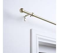 Curtain Pole Extendable Metal Finnials Ball End Rings Rod Fittings OHS Natural 120cm