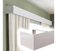 Curtain Pole Wall Curtain Rod Cover Box Frame Decorative Panel, Living Room/Bedroom/Kitchen Windows Cornice Board without Tracks, Curtain Baffle Bracket(5.5m/18ft)
