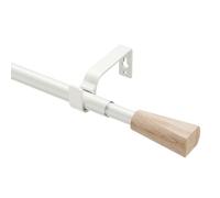 Curtain Pole White Extendible 76-280 cm, 16/19 mm Diameter Curtain Rod with Fittings Set, for Eyelet Curtains, Unique Design Finial, Decoration Living Room, Bedroom, Spliced Adjustable