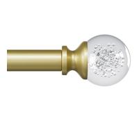 Curtain Poles 94-321cm - 25mm Diameter Adjustable Curtain Pole Wall Mounted with Brackets - Removable Decorative Transparent Crystal Ball for Living Room Dining Room Bedroom