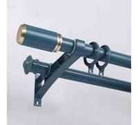 Curtain Poles Double Curtain Track, Wall Mounted Heavy Duty Curtain Rods Aluminium Curtain Rail For Living Room Bedroom Room Divider(Mocha blue,200cm(2x100cm))