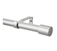 Curtain Poles End Cap Finials 1 inch diameter Nickel Extendable curtain pole 76 to 320 cm with 3 piece brackets. 30 to 126 inch length Heavy Duty curtain rod for Living room, Bedroom, Kitchen room