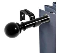 Curtain Poles For Eyelet Curtains Curtain Poles Black Curtain Pole Small Curtain Pole Curtain Rods Includes Round Finials Rings Brackets And Fittings Set For Living Room And Bathroom
