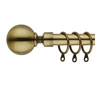 Curtain Poles Metal Plain ball finials Extendable Curtain Pole 120 cm to 300 cm Antique Brass Gold Adjustable Curtain Rod 19 mm Diameter Curtain tracks