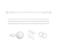 Curtain Poles Metal Plain ball finials Extendable Curtains Pole 120 cm to 300 cm White Adjustable Curtain Rod 19mm Diameter Curtain tracks