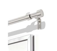 Curtain Poles, New Upgraded Metal Reinforced Curtain Pole, Extendable 40 To 365cm, Curtain Pole With Brackets Fittings Set For Living Room, Bathroom, Bedroo Windows&Door (Silver,16-144Inches)