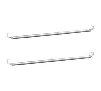 Curtain Poles, Pack of 2, White and Silver, 40-60 cm, Aluminium, Adjustable, for Window Decoration and Privacy Protection in Living Room, Kitchen, Bathroom