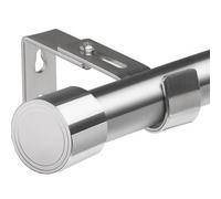 Curtain Poles Silver Curtain Pole Extendable Curtain Rods Curtains Rail for Living Room Bedroom Windows(84-155CM Φ25mm)