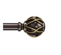 Curtain Poles,Top Thick Tube, Never Bend, Adjustable Single Drapery Pole 45 to 230 cm (17.7-91.0 inch), Bronze Curtain Poles for Windows 40 to 225 cm