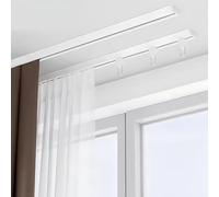 Curtain Rail - Double Track, Aluminium Alloy, Nano Silence Design for Living Room, Bedroom, Shower Room(Size:3m(9.8ft),Color:white)