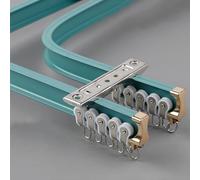 curtain rail， Flexible Double Track Aluminium Curtain Rail for Straight or Bay Windows Durable and Easy to Bend 2.6m/8.5ft Green wall Color,Blue ceiling 2.1m