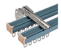 curtain rail， Green Heavy Duty Double Curtain Rails for Ceiling Mount 3m/9.8ft Wall Mount Curtain Rail Track System for Home Office Bay Window Room Divider,PinkWall Mount 1m(Green,Wall Mount)