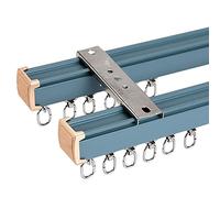curtain rail， Green Heavy Duty Double Curtain Rails for Ceiling Mount 3m/9.8ft Wall Mount Curtain Rail Track System for Home Office Bay Window Room Divider,PinkWall Mount 1m(Green,Ceiling Mount)