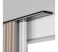 Curtain Rail Track Aluminum Window 1-6m Curtain Double Track Rails Ceiling Mounting Pole Connecting, For RV Living Room Hospital Bedroom(Black,1.8m)