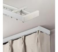 Curtain Rail Track, Custom Length Double Ceiling Rod for Room Darkening and Blackout, Ideal for Living Room and Bedroom