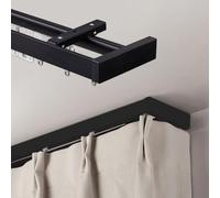 Curtain Rail Track, Custom Length Double Ceiling Rod for Room Darkening and Blackout, Ideal for Living Room and Bedroom