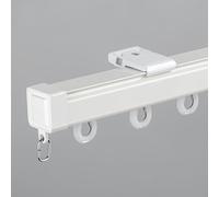 Curtain Rail Track For Window, Heavy Duty Aluminum Ceiling Tracks Kit With Silent Bearing Wheel For Cabinet Closet Bathroom Shower Curtain Smooth Sliding(White ceiling,240cm(2 * 120cm))
