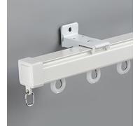 Curtain Rail Track For Window, Heavy Duty Aluminum Ceiling Tracks Kit With Silent Bearing Wheel For Cabinet Closet Bathroom Shower Curtain Smooth Sliding(White wall,400cm(4 * 100cm))