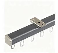 Curtain Rail, Wall Ceiling Mounted Curtain Track, Design For Effortless Gliding, Easy To Install, For Bay Window, Room Divider, Shower(Grey,6.2FT/190CM)