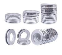 Curtain Ring Eyelets, 32 Pack Inner Diameter 1-9/16"(40mm) Curtain Eyelet Rings, Curtains Spacers Drape snaps Nanoscale Low Noise Roman Ring, Commercial Home Drapes Curtain Grommets (Bright Silver)