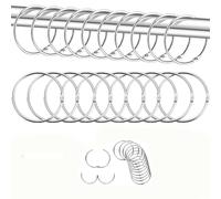 Curtain Rings,20 Pieces Black Shower Curtain Rings Rustproof Metal Shower Curtain Hooks Smoothly Round Shower Rings Curtain Rings Metal for Bathroom,Changing Room,Windows,Home Decoration