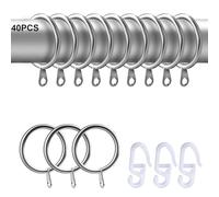 Curtain Rings, Metal Curtains Hooks - Retro Style 40PCS 30MM Internal Diameter Silver Cafe Curtain Rings, Metal Material, Perfect for Sheer Curtains in Coffee Shops/Home Decor