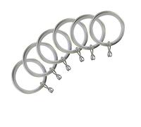 Curtain Rings Set of 6, 28mm, Matt Chrome