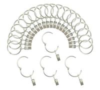 Curtain Rings with Clips 32mm Interior Diameter Openable 24 Pack Rustproof Metal Hangers Ring Decorative Drapery Vintage Silver TXZWJZ