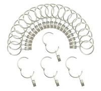 Curtain Rings with Clips 50mm Interior Diameter Openable 24 Pack Rustproof Metal Hangers Ring Decorative Drapery Vintage Silver TXZWJZ