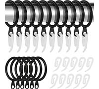 Curtain Rings With Eyelet by Smith’s® | Black / 20 Pack | 32MM Inner & 39MM Outer Diameter | Smooth Gliding | Rust-Resistant | Strong & Sturdy | Perfect for Curtain Rods & Poles