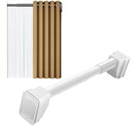 Curtain Rod Adjustable Telescopic Curtain Pole 410500cm Tension Shower Rod for Bathroom & Window Easy Clamp Installation (White)