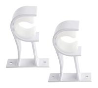 Curtain Rod Bracket, Heavy Duty Curtain Rod Holders White Curtain Rod Hooks for 1 Inch Drape Rods, Single Curtain Rod Brackets Rod Hangers Support for Wall, 2 Pack