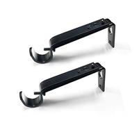 Curtain Rod Brackets Heavy Duty Drapery Hardware Adjustable Curtain Rod Holders Black for 7/8 or 1 Inch Rods, Set of 3 (Black, fits rods up to 1 inch)