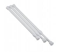 Curtain Rod Extendable Bathroom Spring Loaded White Extendable Telescopic Tension Curtain Rail Pole Voile Rod for Bathroom Kitchen Wardrobe(60-110cm)